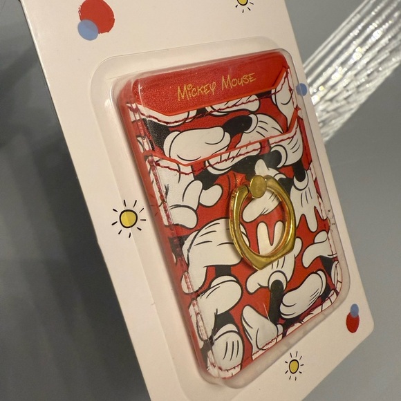 Disney Mickey Mouse Red and Gold Phone Card Holder - Picture 4 of 7